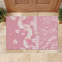 Soft Pink Hawaii Anthurium Plumeria Lei Rubber Doormat LT9 Pink - Polynesian Pride