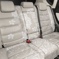 Suede Beige Hawaii Anthurium Plumeria Lei Back Car Seat Cover LT9 - Polynesian Pride