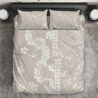Suede Beige Hawaii Anthurium Plumeria Lei Bedding Set