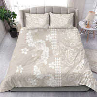 Suede Beige Hawaii Anthurium Plumeria Lei Bedding Set