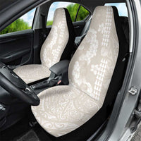 Suede Beige Hawaii Anthurium Plumeria Lei Car Seat Cover LT9 - Polynesian Pride