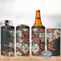 Hawaii Tartan With Hibiscus 4 in 1 Can Cooler Tumbler Polynesian Pattern Vintage LT9 - Polynesian Pride