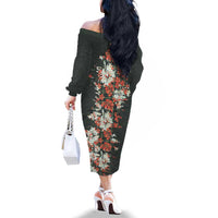 Hawaii Tartan With Hibiscus Family Matching Off The Shoulder Long Sleeve Dress and Hawaiian Shirt Polynesian Pattern Vintage