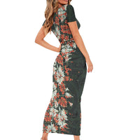 Hawaii Tartan With Hibiscus Family Matching Short Sleeve Bodycon Dress and Hawaiian Shirt Polynesian Pattern Vintage
