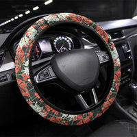 Hawaii Tartan With Hibiscus Steering Wheel Cover Polynesian Pattern Vintage