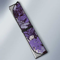 Japanese Hawaiian Crane Auto Sun Shade Purple Tapa Patchwork Pattern