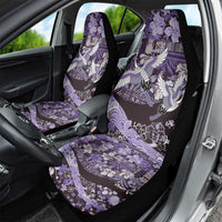 Japanese Hawaiian Crane Car Seat Cover Purple Tapa Patchwork Pattern
