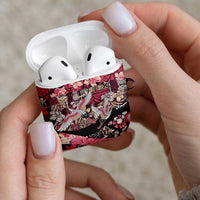 Japanese Hawaiian Crane AirPods Case Soft Pink Tapa Patchwork Pattern LT9 - Polynesian Pride