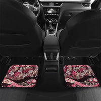 Japanese Hawaiian Crane Car Mats Soft Pink Tapa Patchwork Pattern