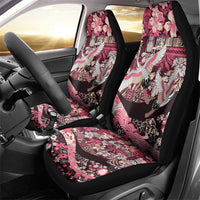 Japanese Hawaiian Crane Car Seat Cover Soft Pink Tapa Patchwork Pattern