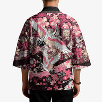 Japanese Hawaiian Crane Kimono Soft Pink Tapa Patchwork Pattern LT9 - Polynesian Pride
