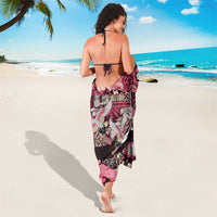 Japanese Hawaiian Crane Sarong Soft Pink Tapa Patchwork Pattern LT9 - Polynesian Pride