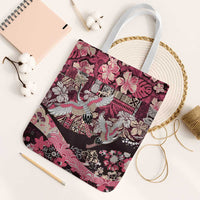 Japanese Hawaiian Crane Tote Bag Soft Pink Tapa Patchwork Pattern