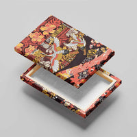 Japanese Hawaiian Crane Canvas Wall Art Yellow Ochre Tapa Patchwork Pattern LT9 - Polynesian Pride