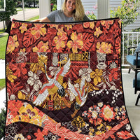 Japanese Hawaiian Crane Quilt Yellow Ochre Tapa Patchwork Pattern