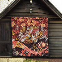 Japanese Hawaiian Crane Quilt Yellow Ochre Tapa Patchwork Pattern