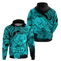 Polynesian Pride Happy Father Day Hoodie I Love You Dad Polynesian Tribal Aqua LT9 - Polynesian Pride