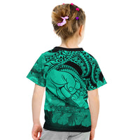 Polynesian Pride Happy Father Day Kid T Shirt I Love You Dad - Polynesian Tribal Green LT9 - Polynesian Pride