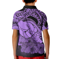 Polynesian Pride Happy Father Day Kid Polo Shirt I Love You Dad - Polynesian Tribal Purple LT9 - Polynesian Pride