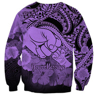 Personalised Polynesian Pride Happy Father Day Sweatshirt I Love You Dad - Polynesian Tribal Purple LT9 - Polynesian Pride