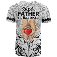 Polynesian Fathers Day Gift For Dad T Shirt Super Father In The World Black Polynesian Pattern LT9 - Polynesian Pride