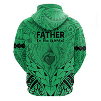 Polynesian Fathers Day Gift For Dad Hoodie Super Father In The World Green Polynesian Pattern LT9 - Polynesian Pride