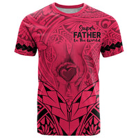 Custom Polynesian Fathers Day Gift For Dad T Shirt Super Father In The World Pink Polynesian Pattern LT9 Pink - Polynesian Pride