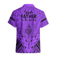Polynesian Father's Day Gift For Dad Hawaiian Shirt Super Father In The World - Purple Polynesian Pattern LT9 - Polynesian Pride