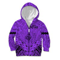 Polynesian Father's Day Gift For Dad Kid Hoodie Super Father In The World - Purple Polynesian Pattern LT9 Zip Hoodie Purple - Polynesian Pride