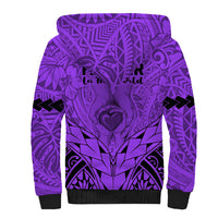 Polynesian Father's Day Gift For Dad Sherpa Hoodie Super Father In The World - Purple Polynesian Pattern LT9 - Polynesian Pride