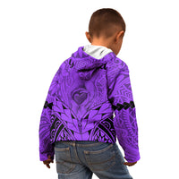 Personalised Polynesian Father's Day Gift For Dad Kid Hoodie Super Father In The World - Purple Polynesian Pattern LT9 - Polynesian Pride