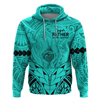 Polynesian Fathers Day Gift For Dad Hoodie Super Father In The World Turquoise Polynesian Pattern LT9 Turquoise - Polynesian Pride