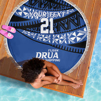 Fiji Rugby Pacific Custom Beach Blanket Pasifika Tapa Pattern