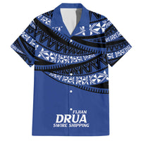 Fiji Rugby Pacific Custom Family Matching Off The Shoulder Long Sleeve Dress and Hawaiian Shirt Pasifika Tapa Pattern