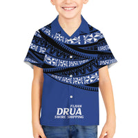 Fiji Rugby Pacific Custom Family Matching Off The Shoulder Long Sleeve Dress and Hawaiian Shirt Pasifika Tapa Pattern