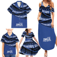 Fiji Rugby Pacific Custom Family Matching Summer Maxi Dress and Hawaiian Shirt Pasifika Tapa Pattern