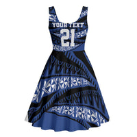 Fiji Rugby Pacific Custom Midi Dress Pasifika Tapa Pattern - Polynesian Pride