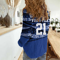 Fiji Rugby Pacific Custom Women Casual Shirt Pasifika Tapa Pattern