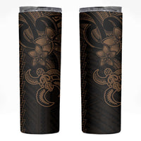 Gold Hawaiian Kakau Turtle Skinny Tumbler Polynesian Tribal