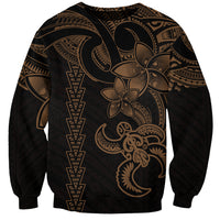 Hawaiian Tribal Sweatshirt Polynesian Kakau Turtle - Gold LT9 Unisex Gold - Polynesian Pride