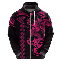 Hawaiian Tribal Hoodie Polynesian Kakau Turtle Pink LT9 - Polynesian Pride
