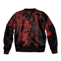 Hawaiian Tribal Bomber Jacket Polynesian Kakau Turtle - Red LT9 - Polynesian Pride