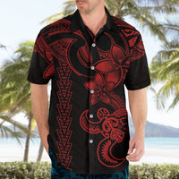 Hawaiian Tribal Hawaiian Shirt Polynesian Kakau Turtle - Red LT9 - Polynesian Pride
