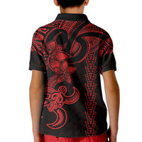 Hawaiian Tribal Kid Polo Shirt Polynesian Kakau Turtle - Red LT9 - Polynesian Pride