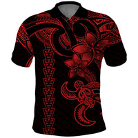 Hawaiian Tribal Polo Shirt Polynesian Kakau Turtle Red LT9 Red - Polynesian Pride
