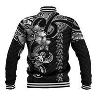 Hawaiian Tribal Baseball Jacket Polynesian Kakau Turtle - White LT9 - Polynesian Pride