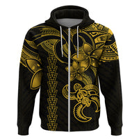 Hawaiian Tribal Hoodie Polynesian Kakau Turtle Yellow LT9 - Polynesian Pride