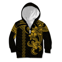 Hawaiian Tribal Kid Hoodie Polynesian Kakau Turtle - Yellow LT9 - Polynesian Pride