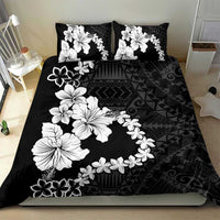 American Samoa Lotu Tamaiti Bedding Set White Sunday Plumeria Black Vibe