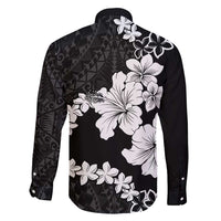 American Samoa Lotu Tamaiti Family Matching Summer Maxi Dress and Hawaiian Shirt White Sunday Plumeria Black Vibe